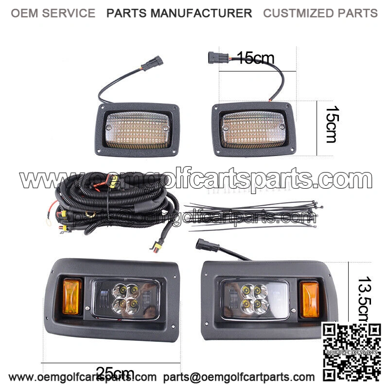 for Club Car DS Golf Cart Headlight & Tail Light Kit Deluxe Street Package