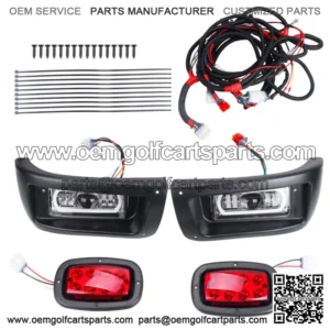 LED Headlight+Tail Light Kit 1993-UP Gas&Elec For Club Car DS Golf Cart