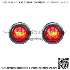 2PC RED LED LIGHT/LENS SIDE MARKER TURN SIGNAL INDICATOR KIT GOLF CARTS G01