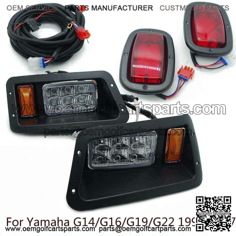 FOR YAMAHA G14 G16 G19 G22 LED HEAD LIGHTS & LED TAIL LIGHTS GOLF CART LIGHT KIT