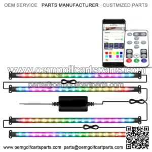 4pcs Million Color LED Underbody Underglow Light Kit For Golf Cart ClubCar EZ-GO