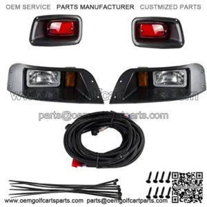 Adjustable TXT Headlight With Tail Light Kit Compatible with 1996-2013 EZGO TXT