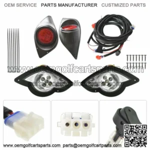 For Yamaha Drive 2007-2016 Golf Cart LED Light Kit Headlight + Tail Light Set