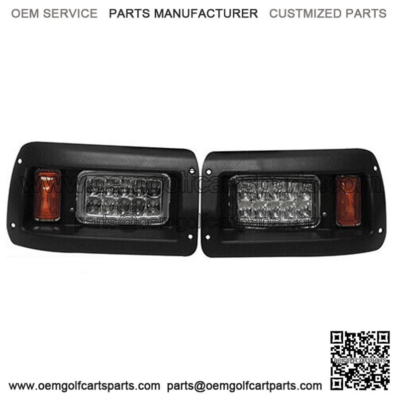 Golf Cart Adjustable Headlights with Bezels, LED, Club Car DS