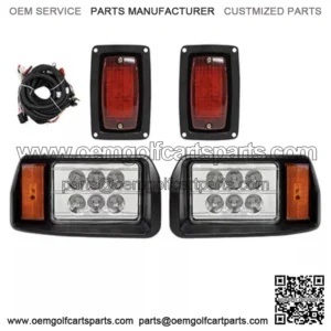 LED Factory Style Light Kit, Black, Fits Club Car DS years 1993+, 12-48V