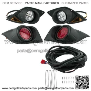 For Yamaha G29 Drive Golf Cart 2007-UP LED Headlight Kit with LED Tail Lights