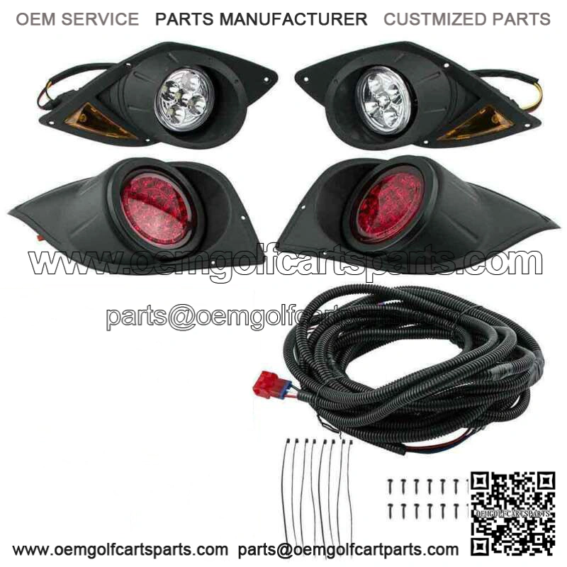 For Yamaha G29 Drive Golf Cart 2007-UP LED Headlight Kit with LED Tail Lights
