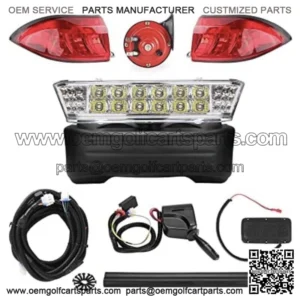 NEW-Deluxe Golf Cart LED Headlight Tail Light Kit Club Car Precedent 2004+