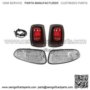Golf Cart EZGO RXV LED Headlight and Tail Light Kit - Clear Lens (2016+)