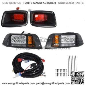 For EZGO TXT Golf Cart Headlight & Tail Light Kit 1996-2013 Gas & Electric Model
