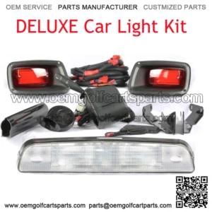 New For EZ-GO TXT Golf Car Light DELUXE Kit Headlight+LED Tail Light Kit