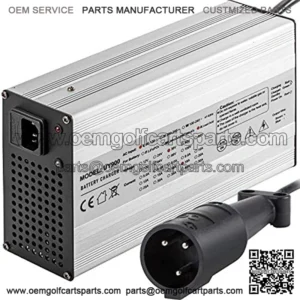 Golf Cart Battery Charger 48V Club Car Charger 15A Golf Cart Electric Charger 3 Pin Plug Round/LED Club Car Battery Charger Aluminum Shell Power Wise Golf Cart Battery Charger for Ez Go Yamaha