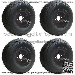 18x8.50-8 GTX OEM Golf Cart BLACK Wheels and Golf Cart Tires Combo - Set of 4