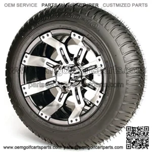 10" Black Wheels and 205/50-10" DOT Golf Cart Tires - Set of 4