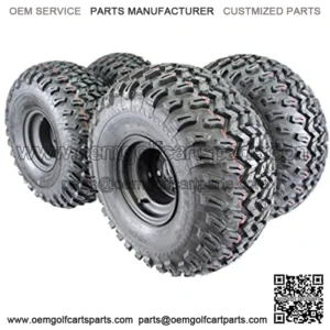 22x11.00-8 with 8x7 Matte Black Wheels for Golf Cart (Set of 4)