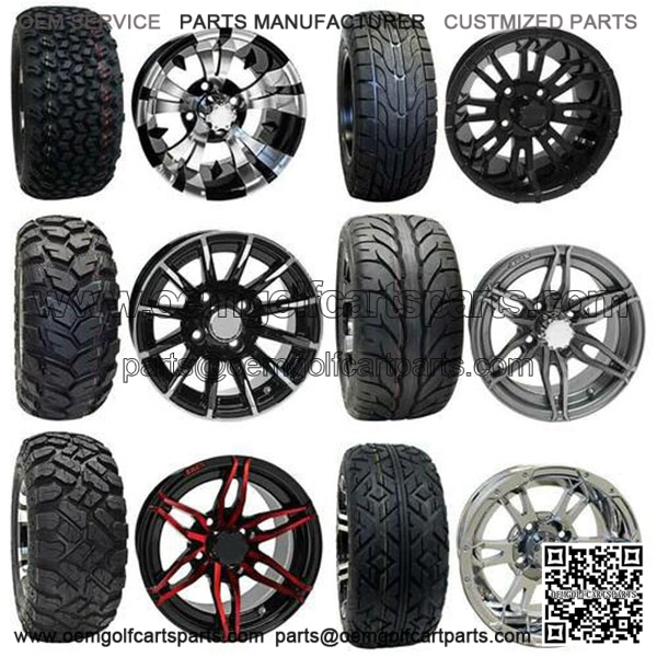 12" Red Hawk Golf Cart Tire/Wheel Combo Builder (Premounted)