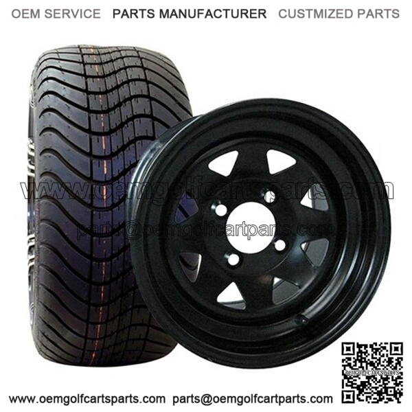 215/35-12" Golf Cart Tire/Wheel Combo (18" Tall Pre-Mounted)
