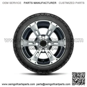 DoubleTake 215/35-12" Golf Cart Street Tire & Wheel Combo (18" Tall Premounted)