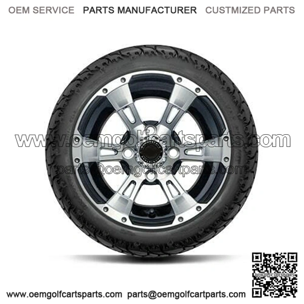 DoubleTake 215/35-12" Golf Cart Street Tire & Wheel Combo (18" Tall Premounted)