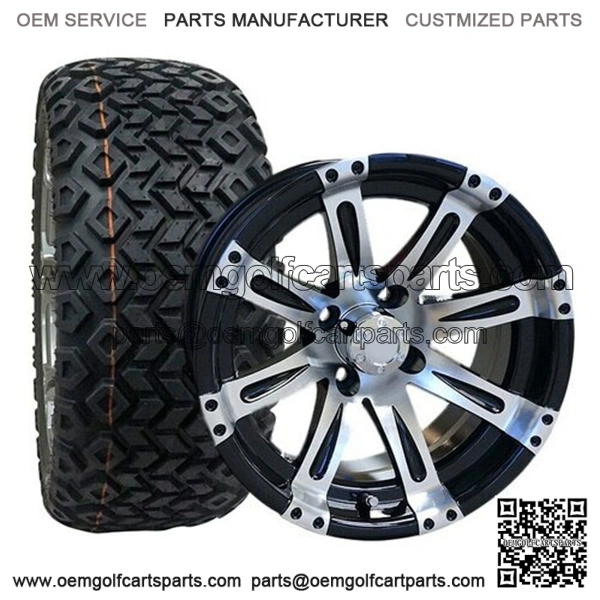 22x10-14" Golf Cart Tires & Wheels (22" Tall Pre-Mounted)