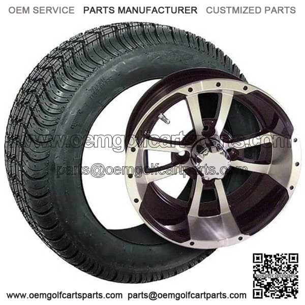205x50-10" Low Profile Golf Cart Tire Combo Storm Trooper Wheels, Set of 4 (18" Tall Premounted)