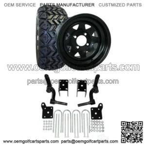 EZGO TXT Golf Cart All Terrain Tire/Wheel & 6" Spindle Lift Kit Bundle