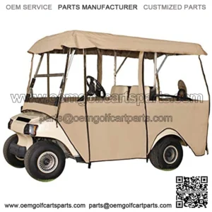 Classic Accessories Fairway Deluxe 4-Sided 4-Person Golf Cart Enclosure, Tan
