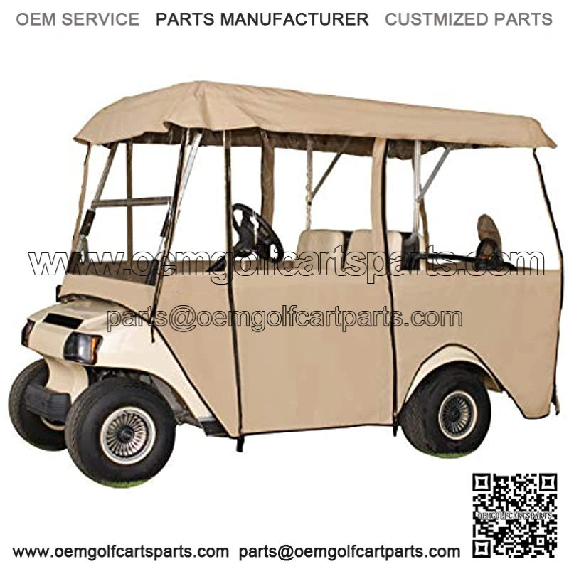 Classic Accessories Fairway Deluxe 4-Sided 4-Person Golf Cart Enclosure, Tan
