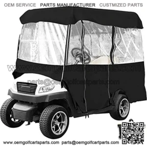 Golf Cart Enclosure, 4-Person Golf Cart Cover, 4-Sided Fairway Deluxe, 300D Waterproof Driving Enclosure with Transparent Windows, Fit for EZGO, Club Car, Yamaha Cart (Roof Up to 78.7''L)