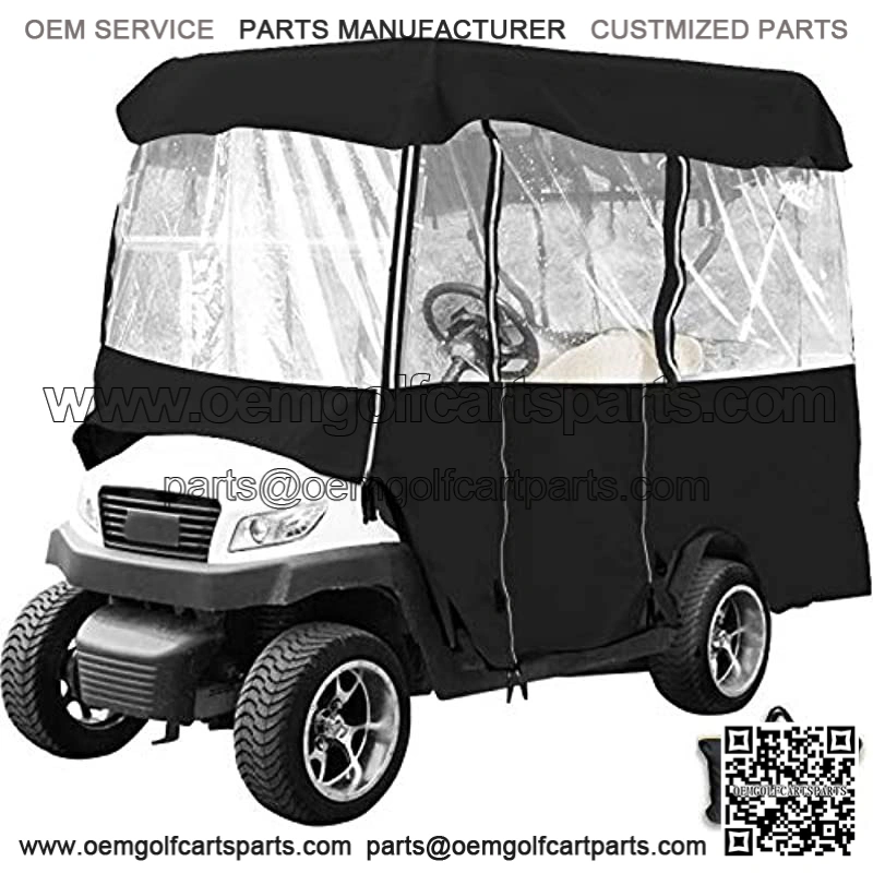 Golf Cart Enclosure, 4-Person Golf Cart Cover, 4-Sided Fairway Deluxe, 300D Waterproof Driving Enclosure with Transparent Windows, Fit for EZGO, Club Car, Yamaha Cart (Roof Up to 78.7''L)