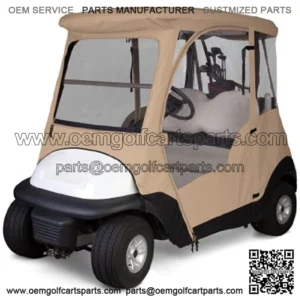 Classic Accessories Fairway Deluxe 4-Sided 2-Person Golf Cart Enclosure For Club Car, Tan