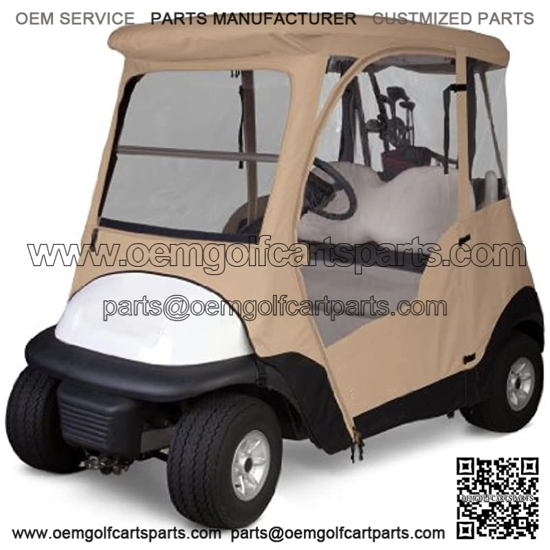 Classic Accessories Fairway Deluxe 4-Sided 2-Person Golf Cart Enclosure For Club Car, Tan