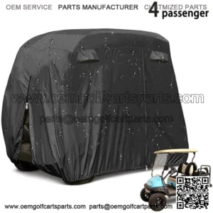 4 Passenger Golf Cart Cover For EZGO Club Car Yamaha Waterproof Enclosure Black