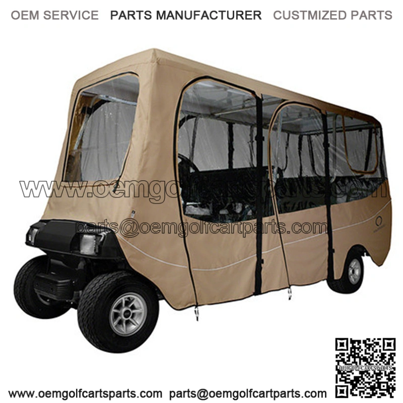 Deluxe Driveable 6-passenger Golf Cart Enclosure - (up to 124" tops)