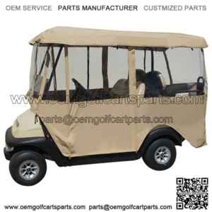 Deluxe Driveable 4-passenger Golf Cart Enclosure (For 80" Tops) - TAN