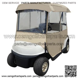 Deluxe Driveable 2-passenger Golf Cart Enclosure (Fits Standard Factory Tops, 57-61") - TAN