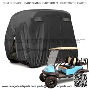Black Golf Cart Cover for Yamaha EZGO Club Car 400D 4 Passenger Enclosure Cover