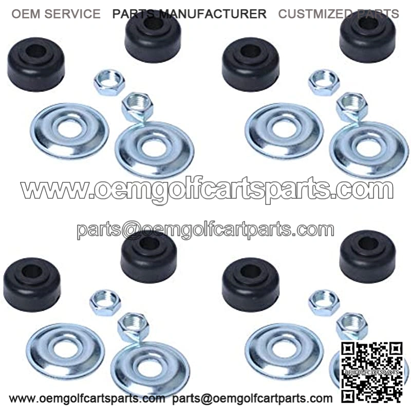 1011415 Golf Cart Shock Bushing Kit for Compatible with EZGO TXT 1989-Up Marathon Golf Cart Precedent Two or Four Front Rear Stud Club Car 1982-Up DS Rubber Bushing Retainer Washers Nut (Set of 4)