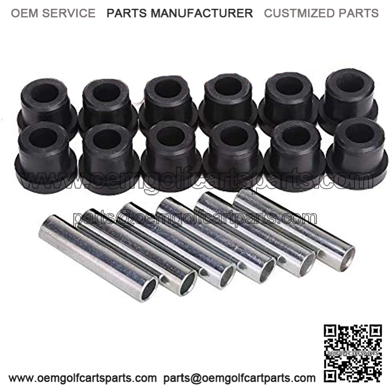 Golf Cart Rear Leaf Spring Bushing Kit for EZGO TXT/Medalist 1994-up, Club Car DS 1992-up, 12 Bushings 6 Metal Spacers
