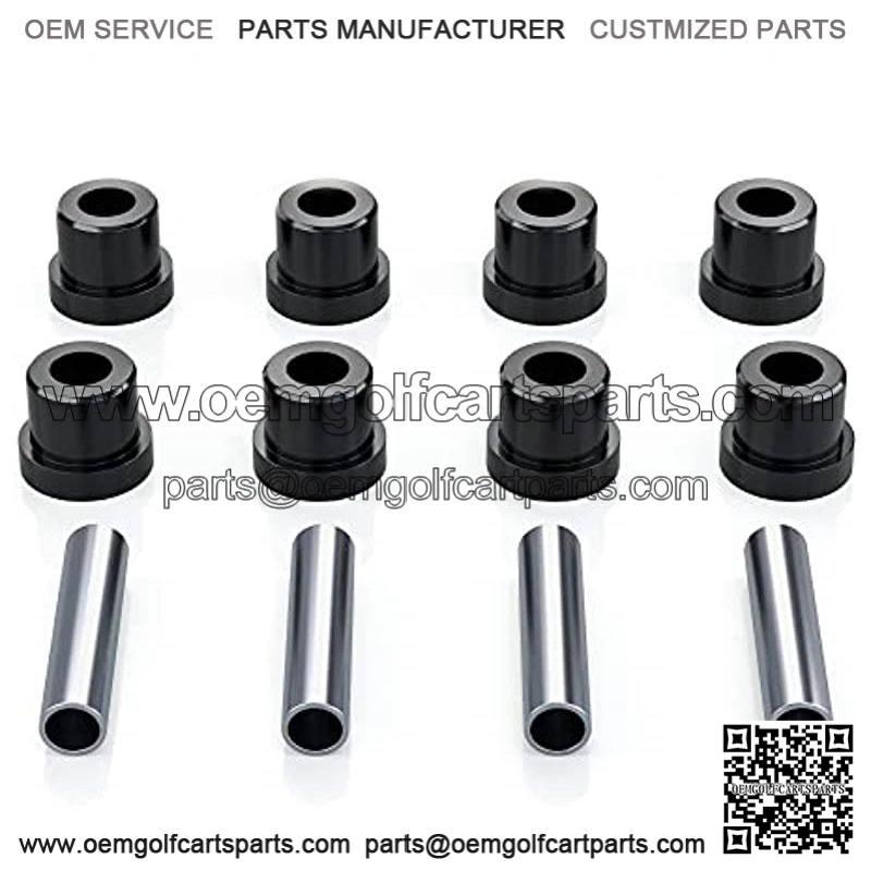 Golf Cart Rear Leaf Spring Bushings & Sleeves Kit for EZGO TXT/Medalist (94+) Gas/Electric, Club Car DS 1992-up, Include 8 Bushings 4 Metal Spacers