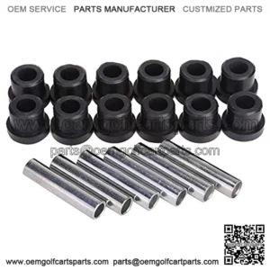 Golf Cart Rear Spring Bushing Kit for EZGO TXT & Medalist 1994-up, Club Car DS 1992-up, 12 Bushings 6 Metal Spacers