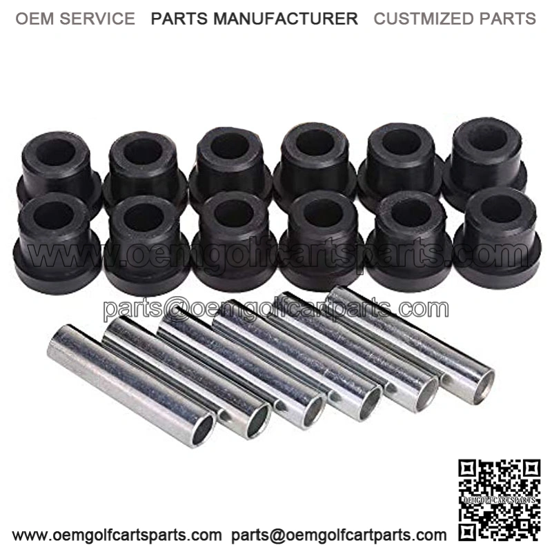 Golf Cart Rear Spring Bushing Kit for EZGO TXT & Medalist 1994-up, Club Car DS 1992-up, 12 Bushings 6 Metal Spacers