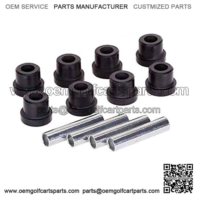 Golf Cart Rear Spring Bushing Kit for Club Car DS 1992-up, EZGO TXT & Medalist 1994-up, 8 Bushings 4 Metal Spacers