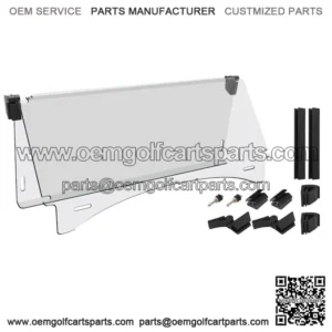 Golf Cart Windshield for Club Car Precedent 2004-up,Clear Fold Down Windshield