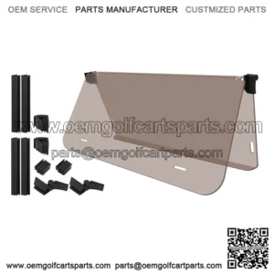 Golf Cart Windshield for Club Car DS 1982-2000.5, 4MM Tinted Folding Windshield
