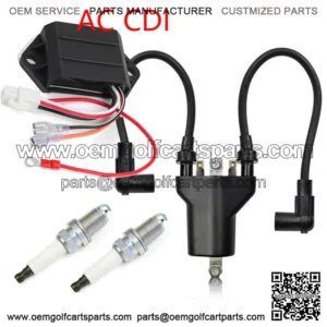 Ignition Coil Spark Plugs AC CDI Ignitor For EZGO Golf Cart 4 Cycle Gas 1991-02