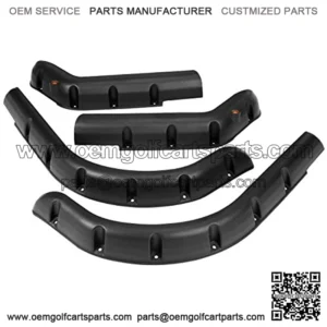Golf Cart Front Rear Fender Flares for EZGO TXT 1998-2013 Gas/Electric (Not Fits 48V Electric), with Metal Hardware, Set of 4