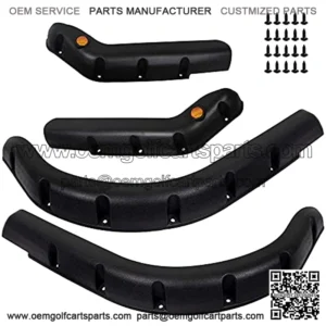 Golf Cart Front and Rear Standard Fender Flares for EZGO TXT 1998-2013 Gas/Electric Carts Block The Splashing Sludge. Rigid Molded Plastic with Stainless Steel Screws (Set of 4pcs)