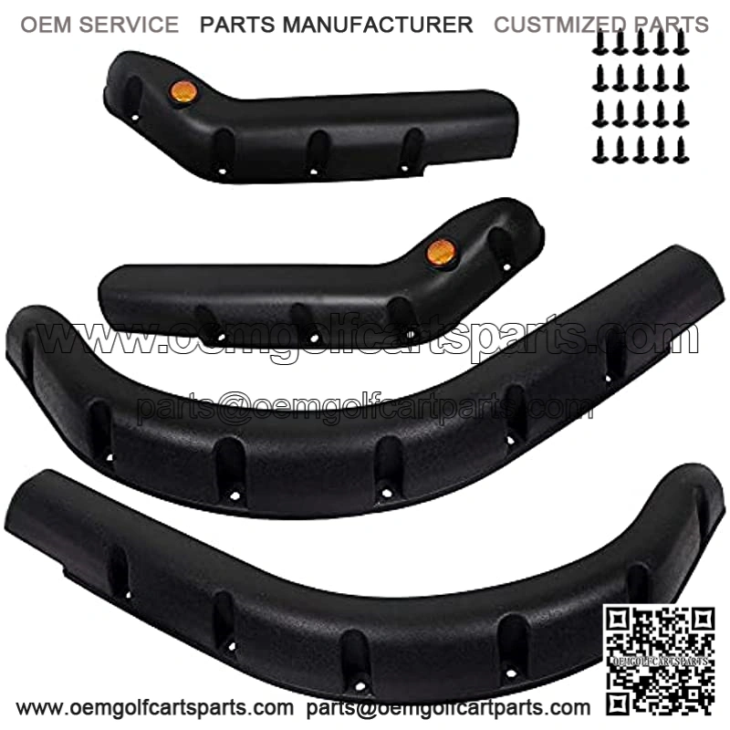 Golf Cart Front and Rear Standard Fender Flares for EZGO TXT 1998-2013 Gas/Electric Carts Block The Splashing Sludge. Rigid Molded Plastic with Stainless Steel Screws (Set of 4pcs)