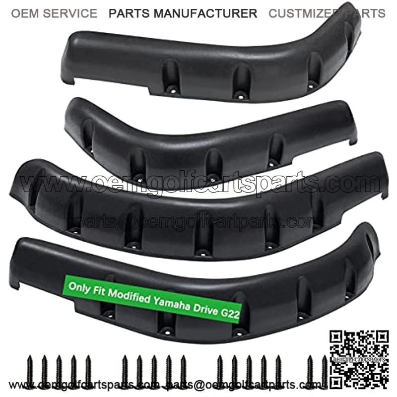 Golf Cart 4 Fender Flares-2 Front and 2 Rear fit Club Car DS Precedent,Yamaha G22 G29,EZGO RXV and TXT with Stainless Steel Screw kit